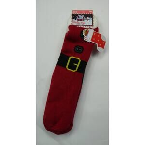 Festive Fun men's sherpa lined Slipper Socks, Christmas Santa, sz 8-12, NEW